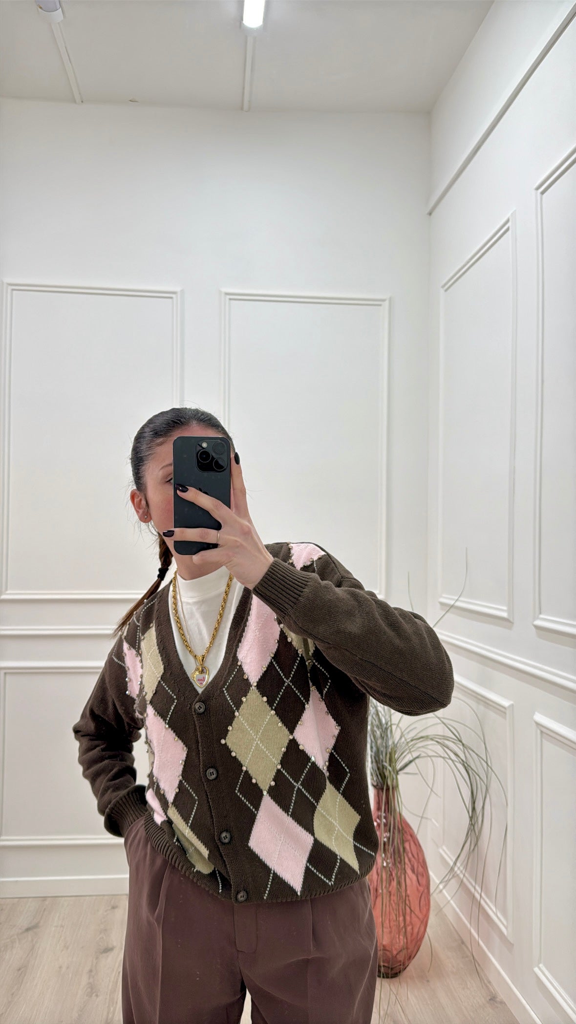 Cardigan Rombi Tensione In